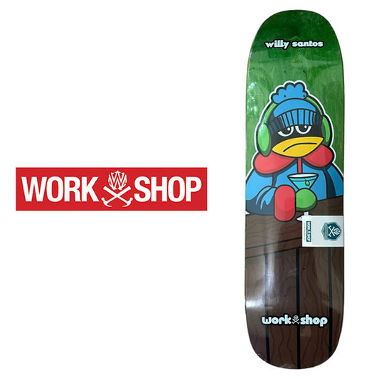 WILLY SANTOS X WILLYS WORKSHOP DECK DRINKING PENGUIN 7.25