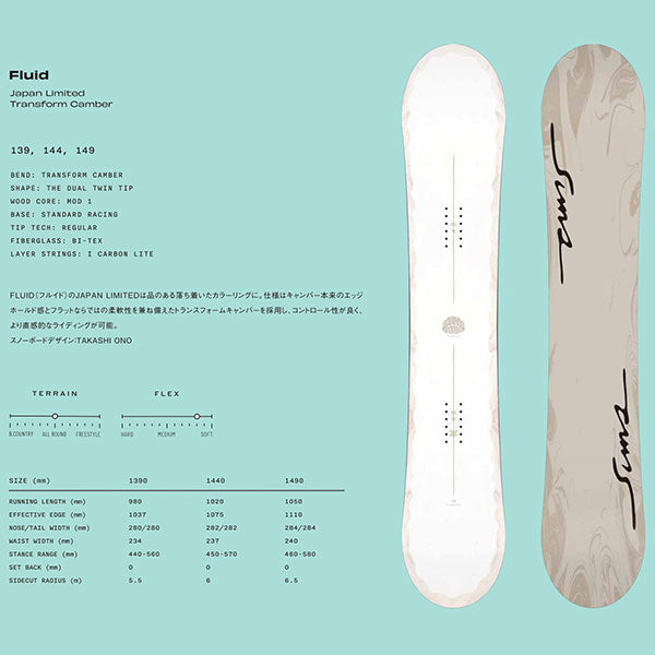 SIMS Fluid japan Limited Transform Camber 2023-2024