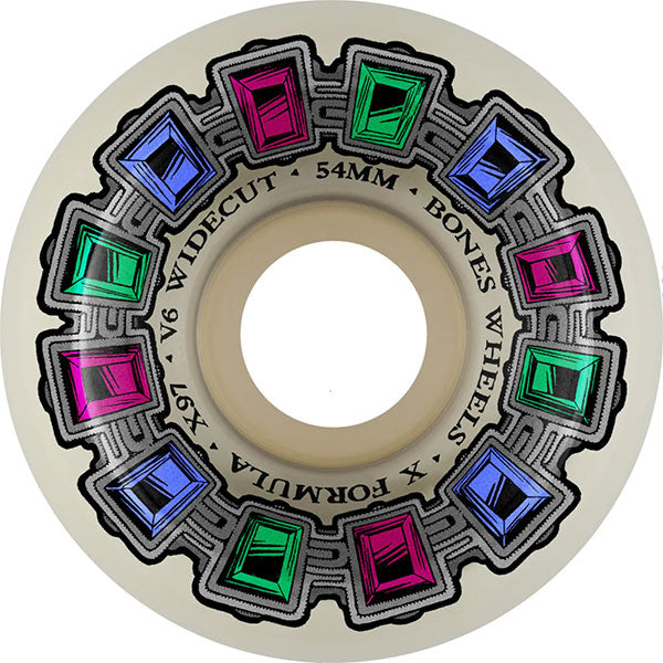 BONES WHEELS 54mm X-FORMULA DIAL OF DESTINY V6 WIDE-CUT 97A SKATEBOARD WHEELS