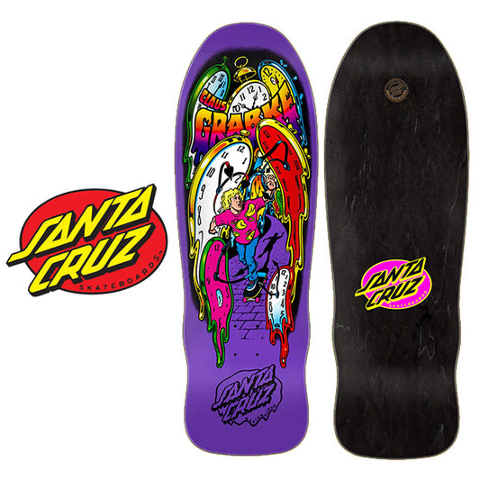 Santa Cruz Skateboards 9.7in x 29.4in GRABKE MELTING CLOCKS REISSUE SKATEBOARD DECK