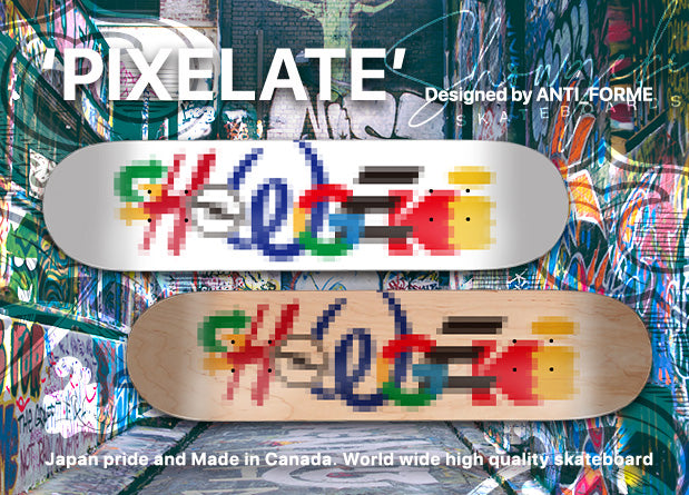 【送料無料】SHOWGEKI SKATEBOARDS "PIXELATE" WHITE