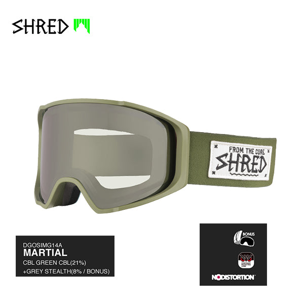 SHRED SIMPLIFY GOGGLE MARTIAL + BONUS LENS MILITARY GREEN