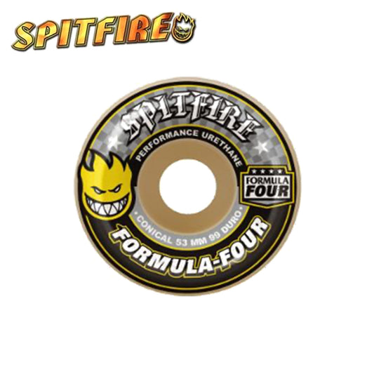 SPITFIRE Wheels F4 99DU CONICAL SHAPE (YELLOW PRINT) NATURAL
