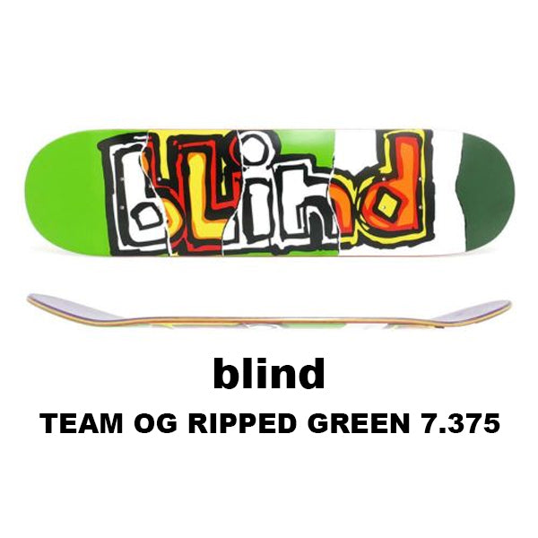 BLIND DECK TEAM OG RIPPED GREEN 7.375