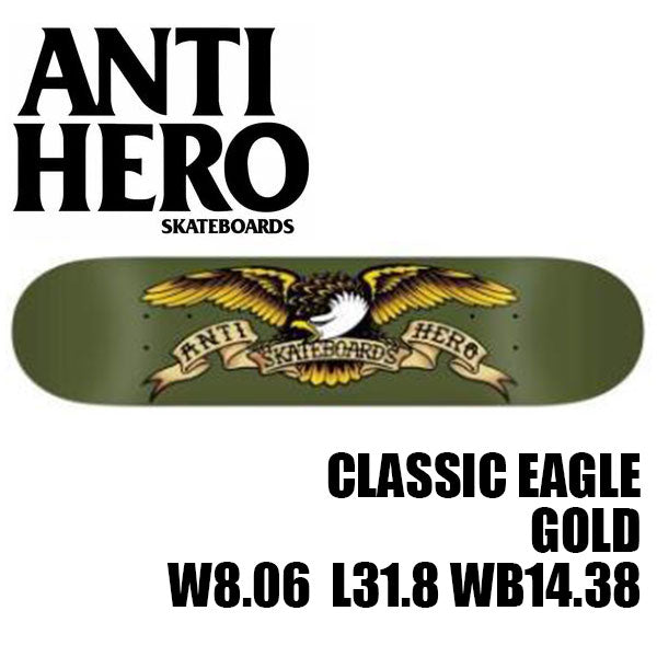 ANTIHERO CLASSIC EAGLE GOLD 8.06 x 31.8