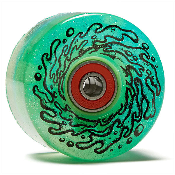 SLIME BALLS クルーザーウィール OG SLIME BALL LIGHT UP GREEN GLITTER LED - 60MM / 78A BRONSON G2