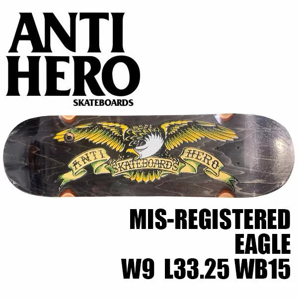 ANTIHERO MIS-REGISTERED EAGLE 9.0 X 33.25